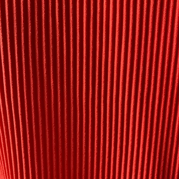 ADRIANNA PAPELL Coral top pleated chiffon ruffle sleeves large - Picture 4 of 8